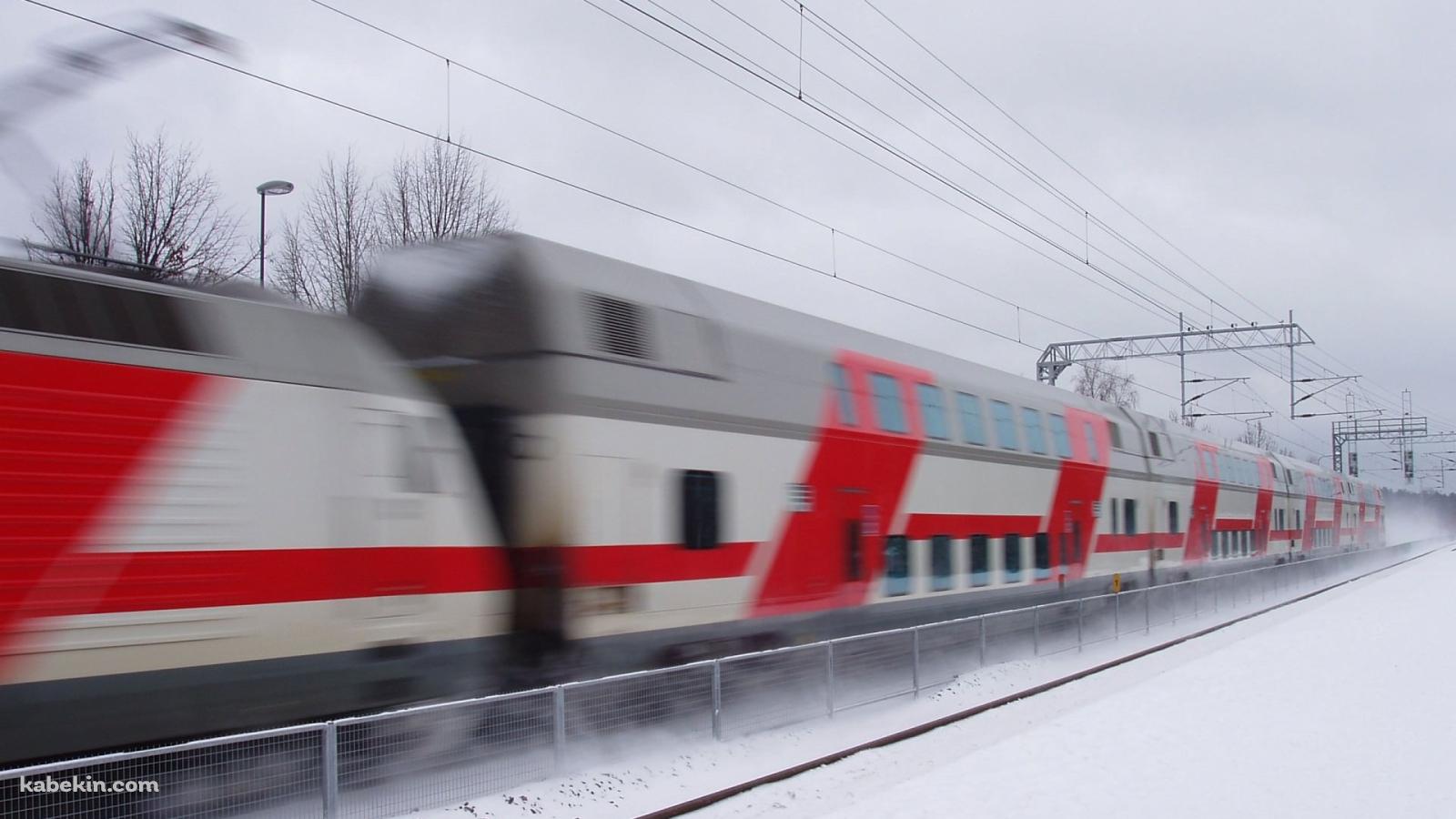 雪の日の電車の壁紙(1600px x 900px) 高画質 PC・デスクトップ用