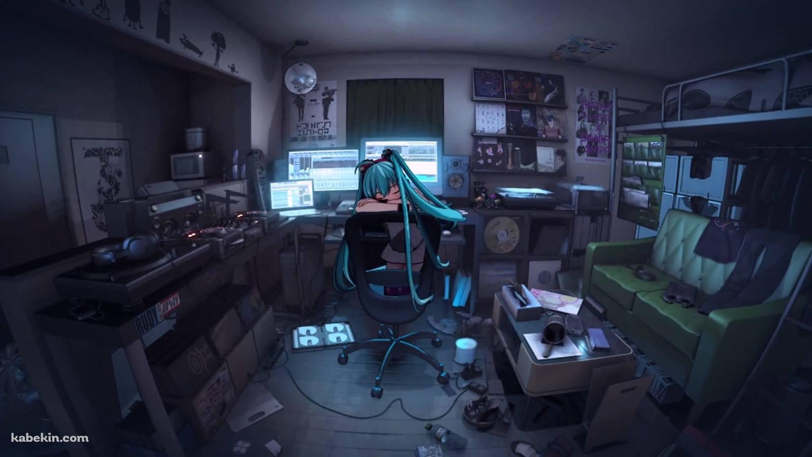 初音ミクの部屋の壁紙(1600px x 900px) 高画質 PC・デスクトップ用
