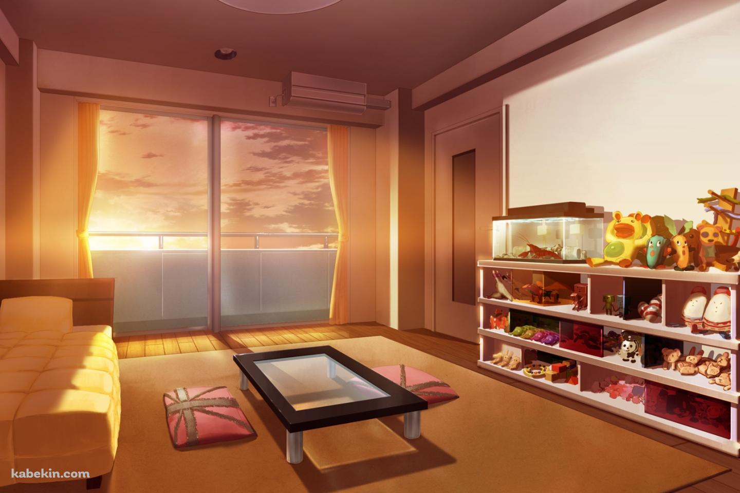 夕日射す部屋の壁紙(1440px x 960px) 高画質 PC・デスクトップ用