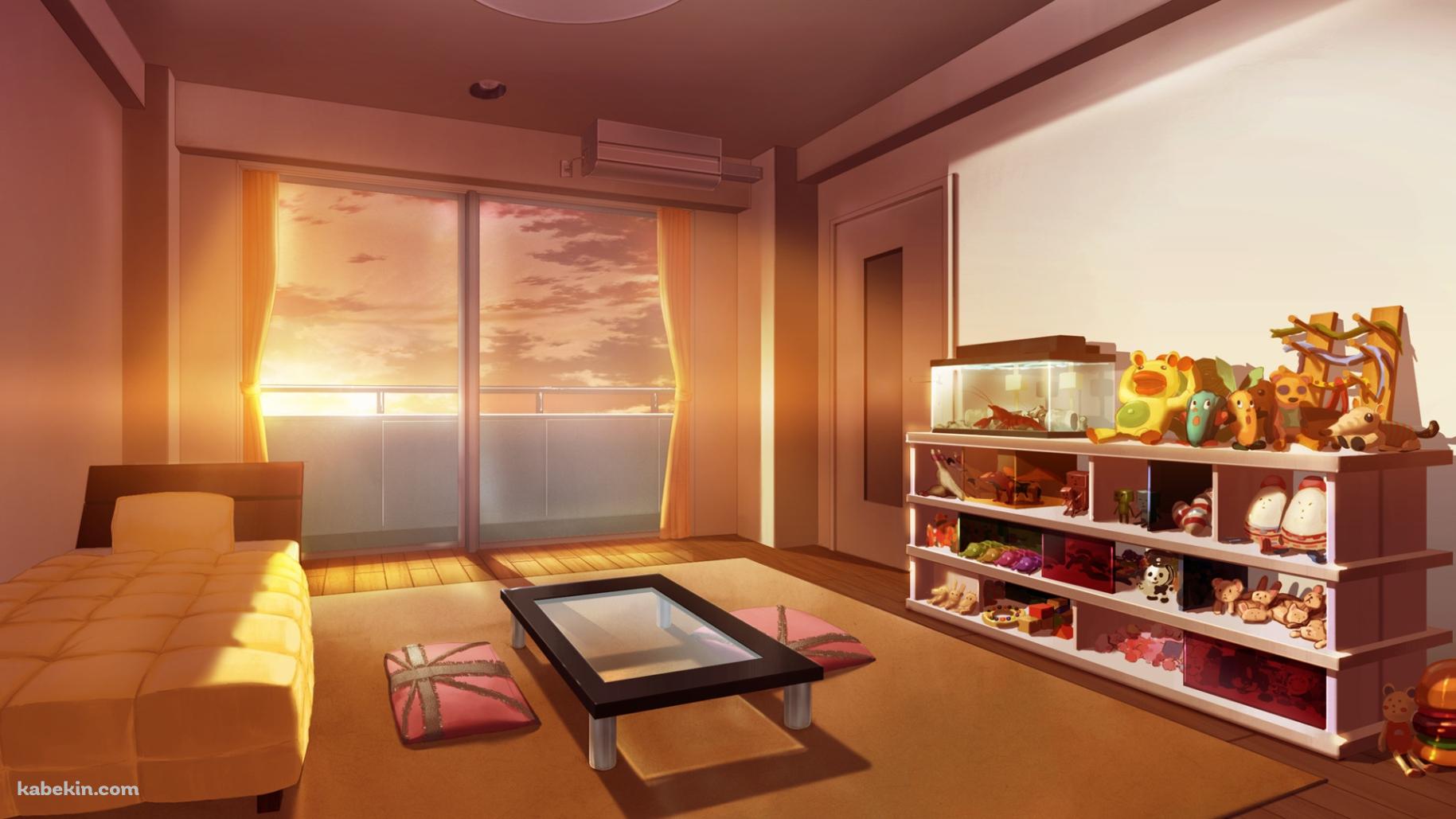 夕日射す部屋の壁紙(1829px x 1029px) 高画質 PC・デスクトップ用