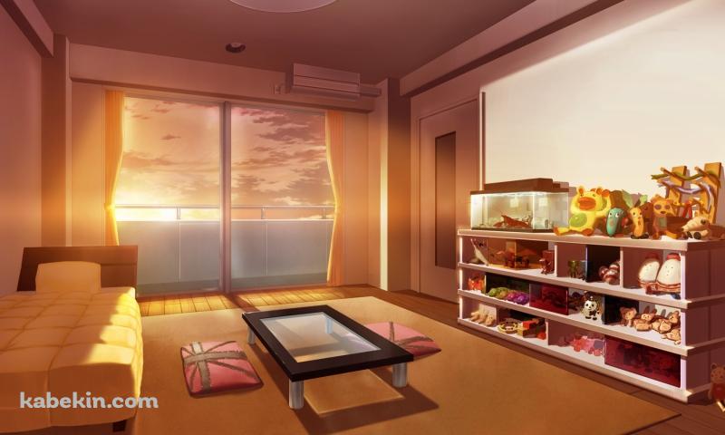 夕日射す部屋の壁紙(800px x 480px) 高画質 PC・デスクトップ用