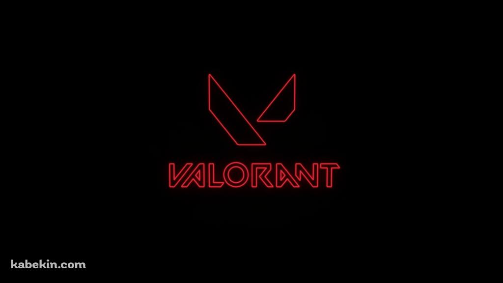 VALORANT ネオン 赤く光るロゴの壁紙(1024px x 576px) 高画質 PC・デスクトップ用
