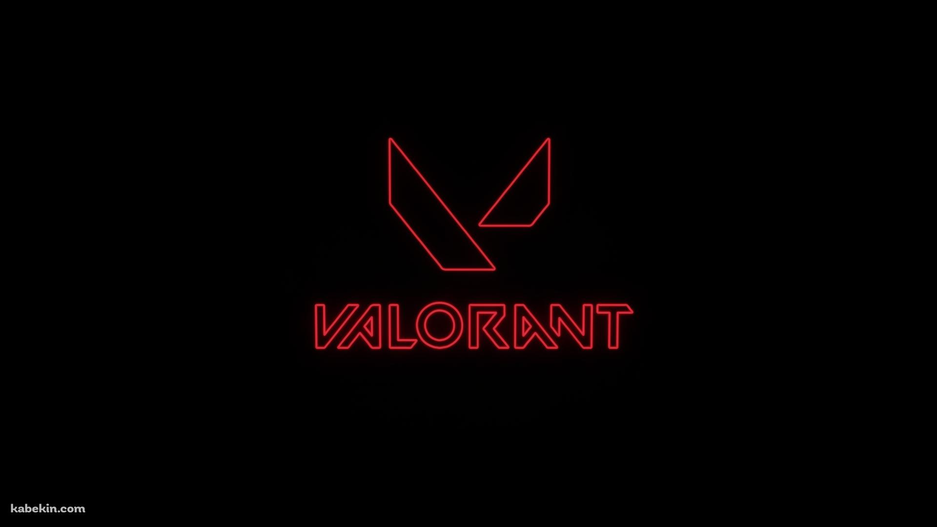 VALORANT ネオン 赤く光るロゴの壁紙(1920px x 1080px) 高画質 PC・デスクトップ用