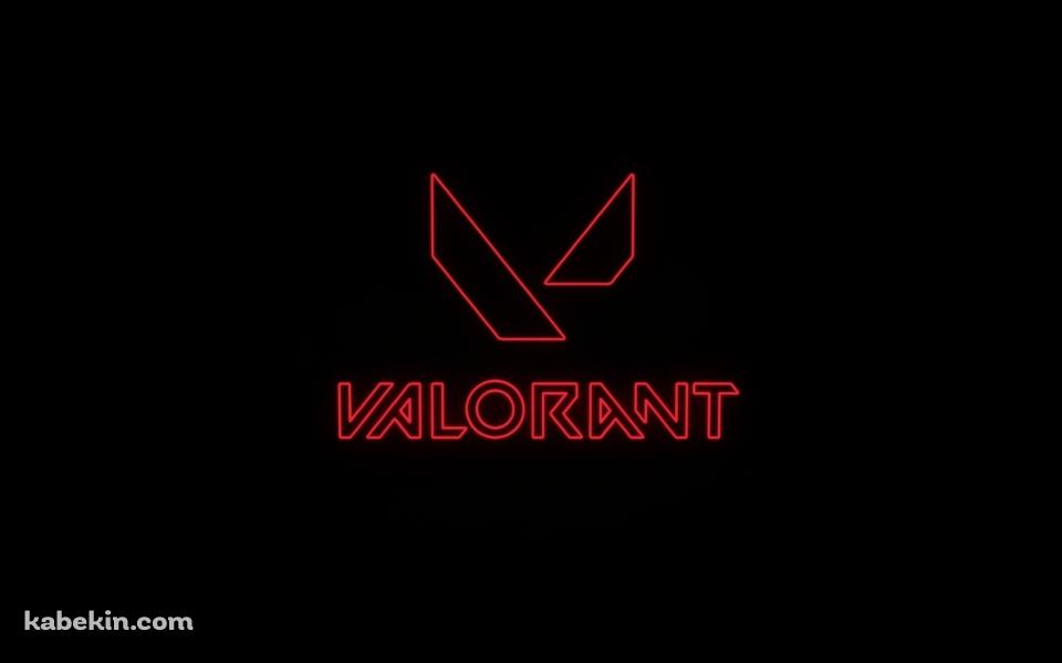 VALORANT ネオン 赤く光るロゴの壁紙(960px x 600px) 高画質 PC・デスクトップ用