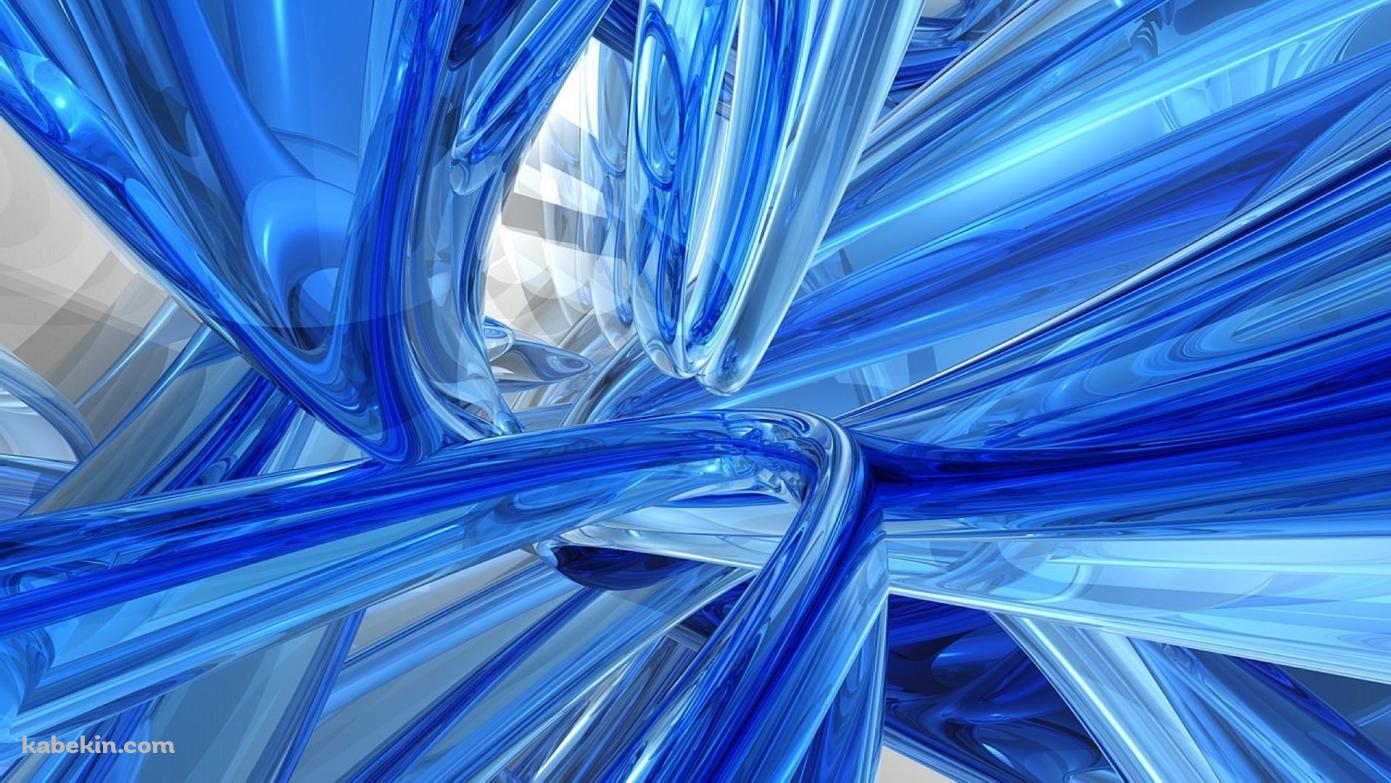 青いガラスのラインの壁紙(1391px x 783px) 高画質 PC・デスクトップ用