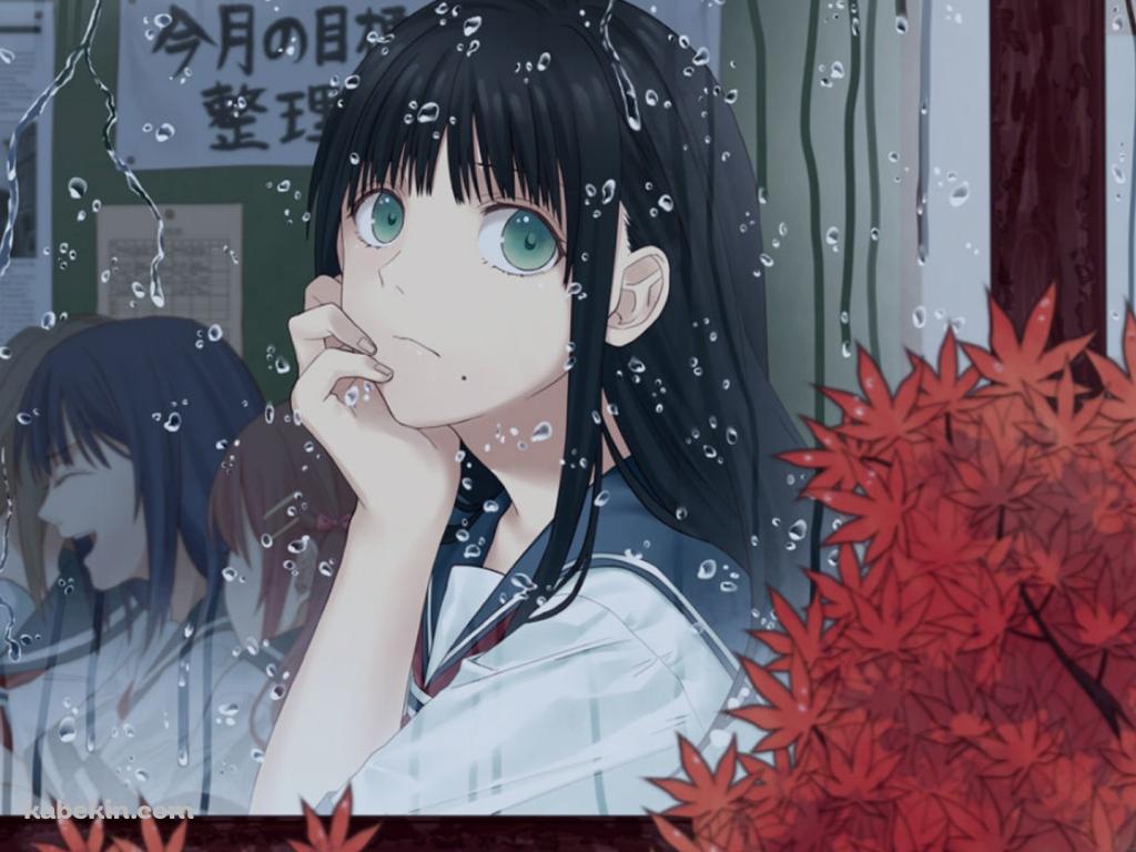 外を見つめる少女の壁紙(1024px x 768px) 高画質 PC・デスクトップ用