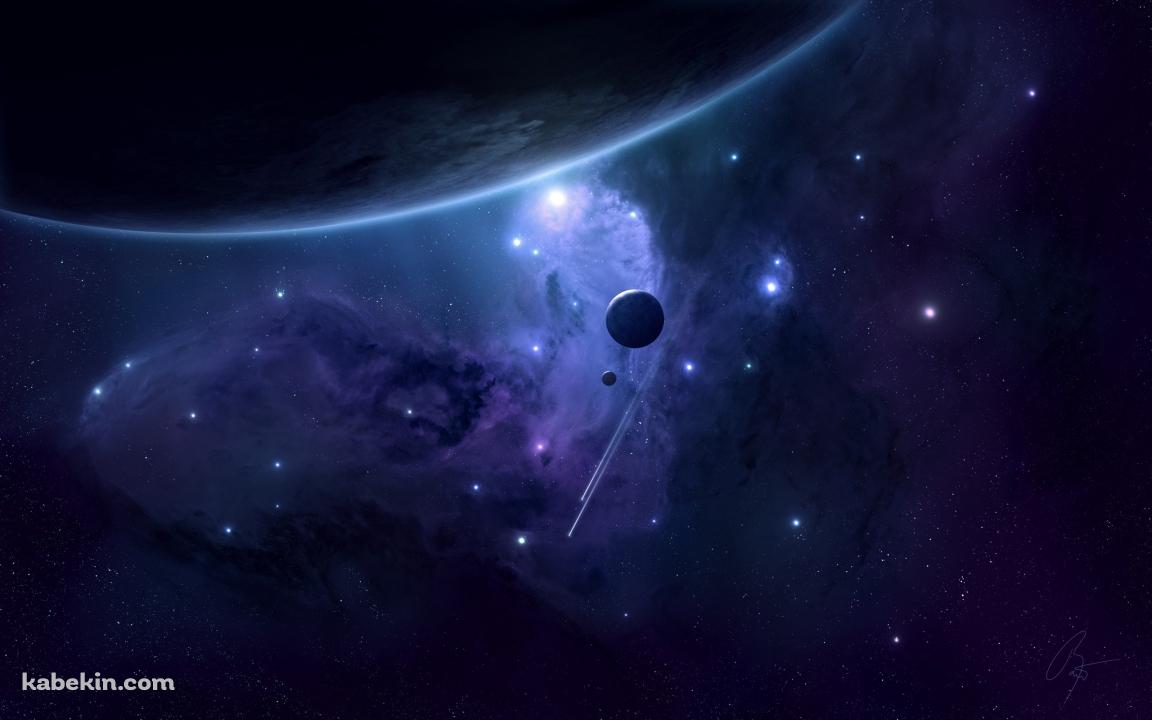 紫の宇宙 星の壁紙(1152px x 720px) 高画質 PC・デスクトップ用