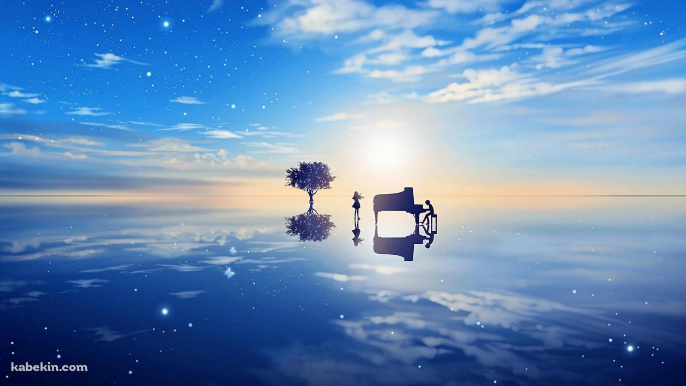 四月は君の嘘 君嘘 青の壁紙(1366px x 768px) 高画質 PC・デスクトップ用