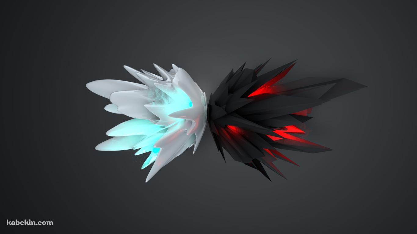 黒と白のクリスタルの壁紙(1366px x 768px) 高画質 PC・デスクトップ用