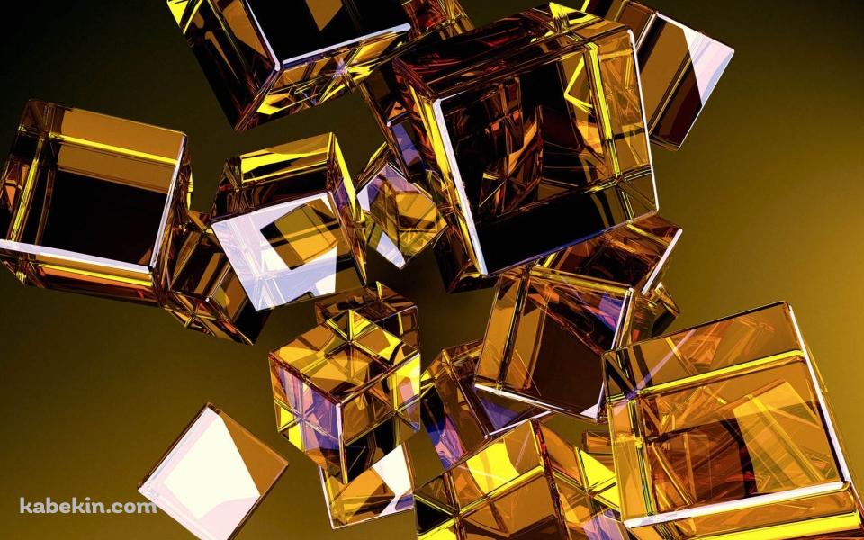 金色のキューブの壁紙(960px x 600px) 高画質 PC・デスクトップ用