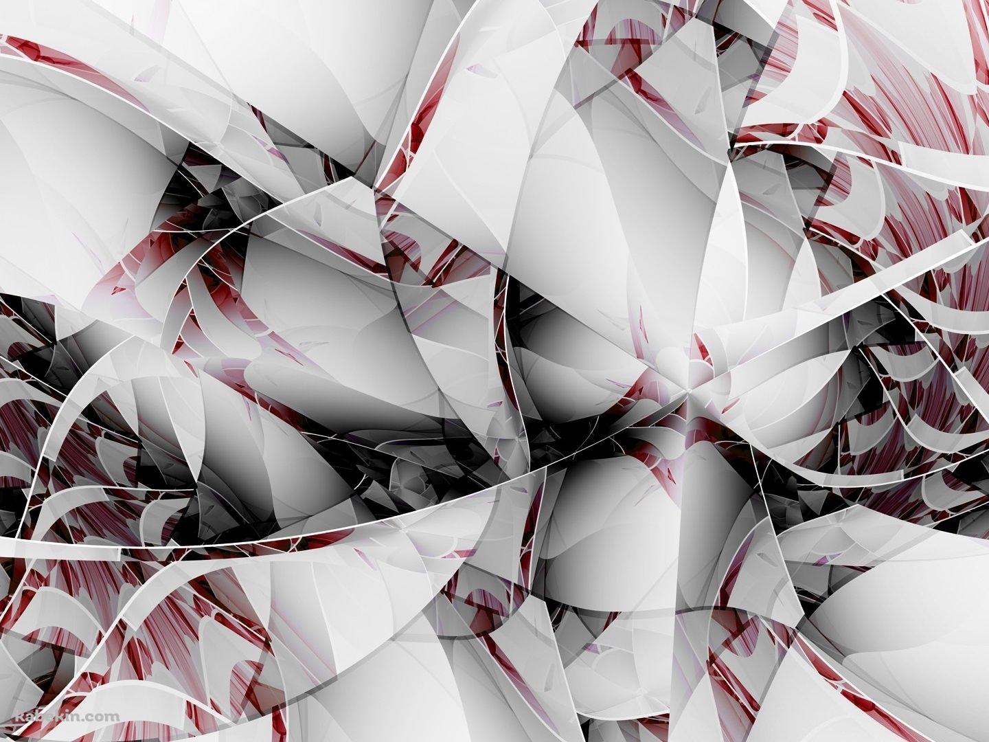 赤と白の幾何学パターンの壁紙(1440px x 1080px) 高画質 PC・デスクトップ用