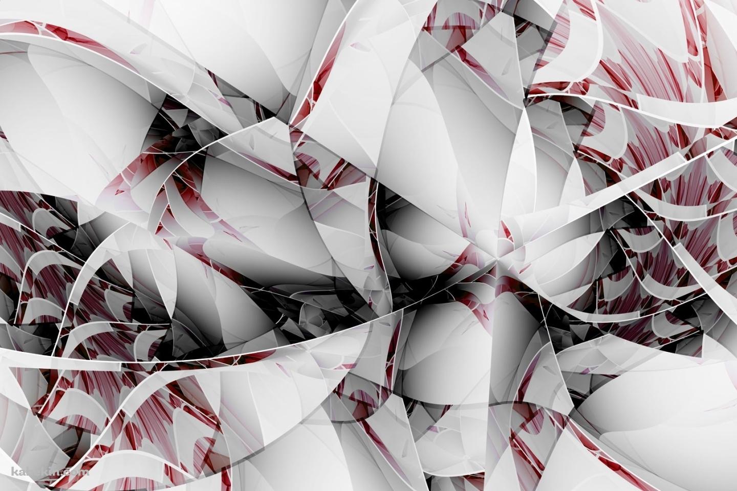 赤と白の幾何学パターンの壁紙(1440px x 960px) 高画質 PC・デスクトップ用