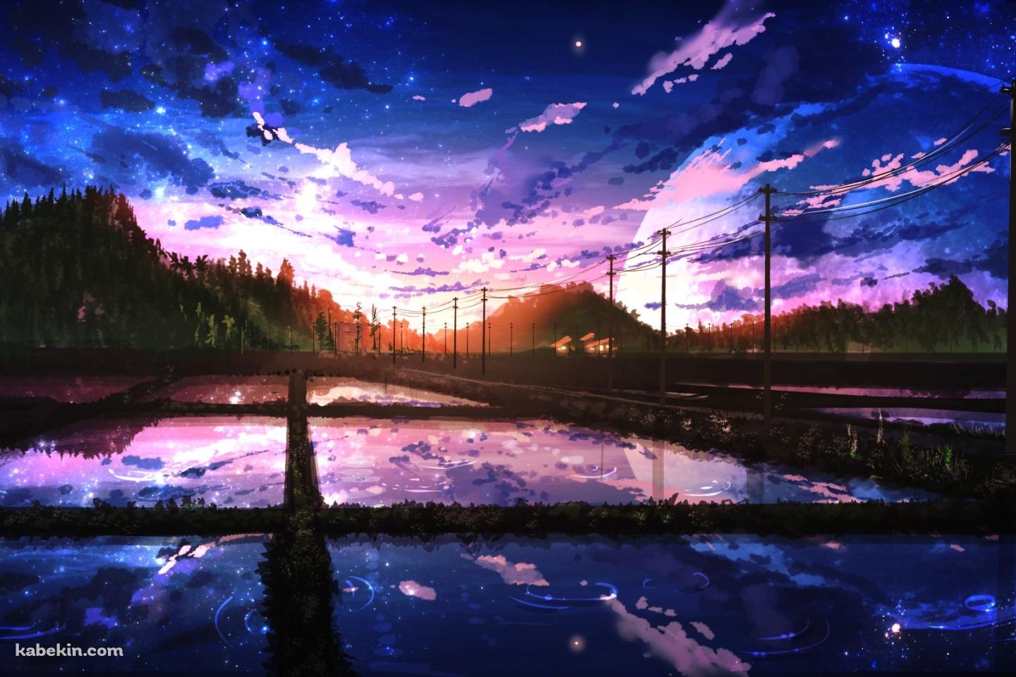 田園 青 夕暮れの壁紙(1440px x 960px) 高画質 PC・デスクトップ用