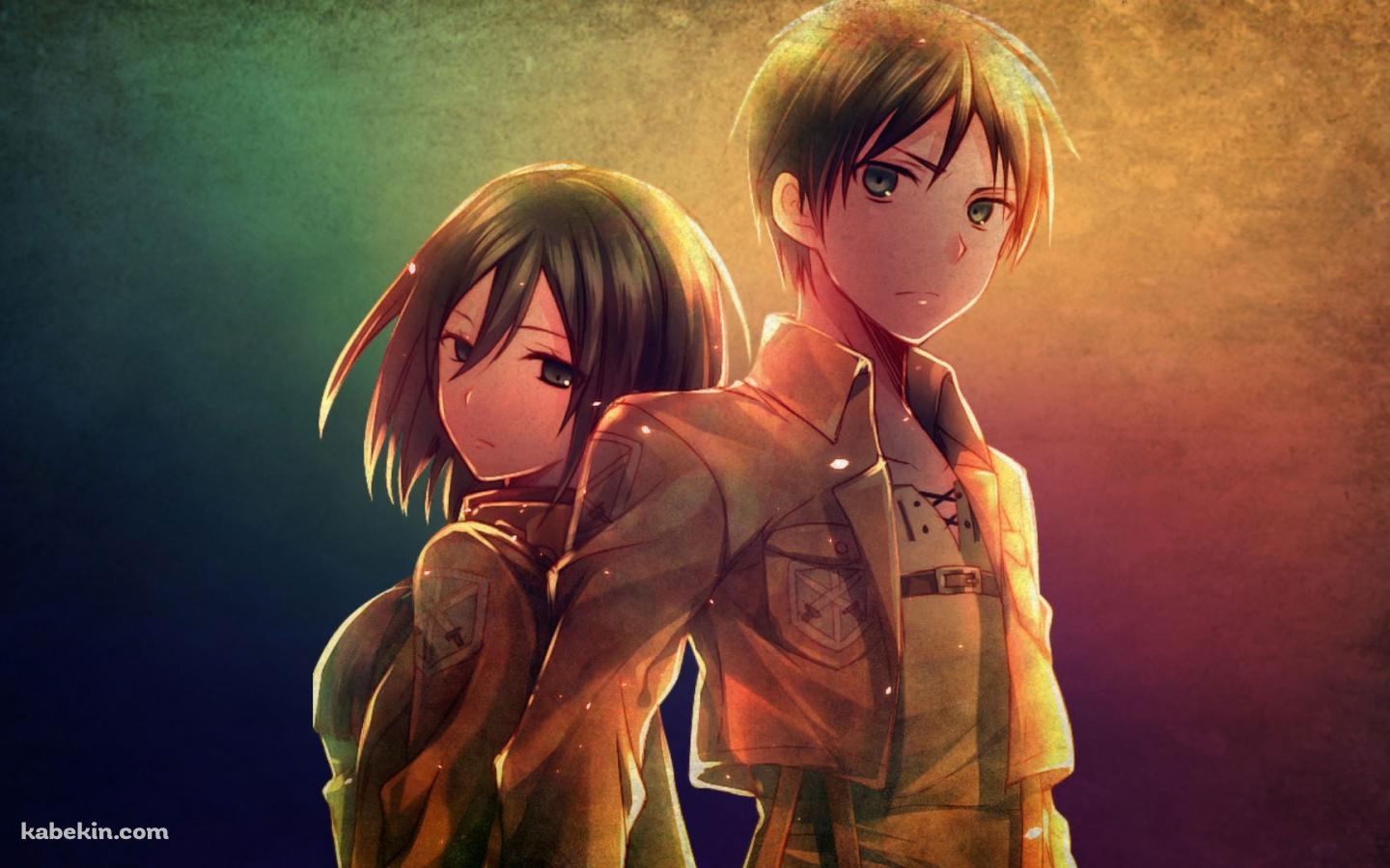 進撃の巨人 ミカサ・アッカーマン 主人公　エレン・イェーガーの壁紙(1440px x 900px) 高画質 PC・デスクトップ用