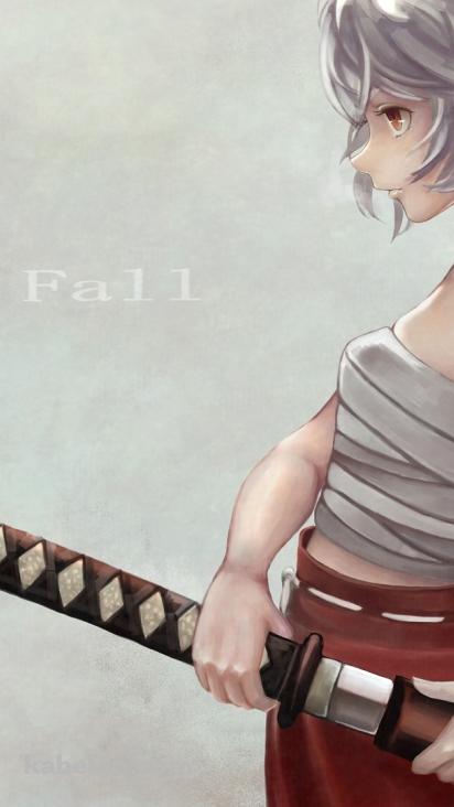 FALL OF FALL 刀を持つ少女の壁紙(412px x 732px) 高画質 PC・デスクトップ用