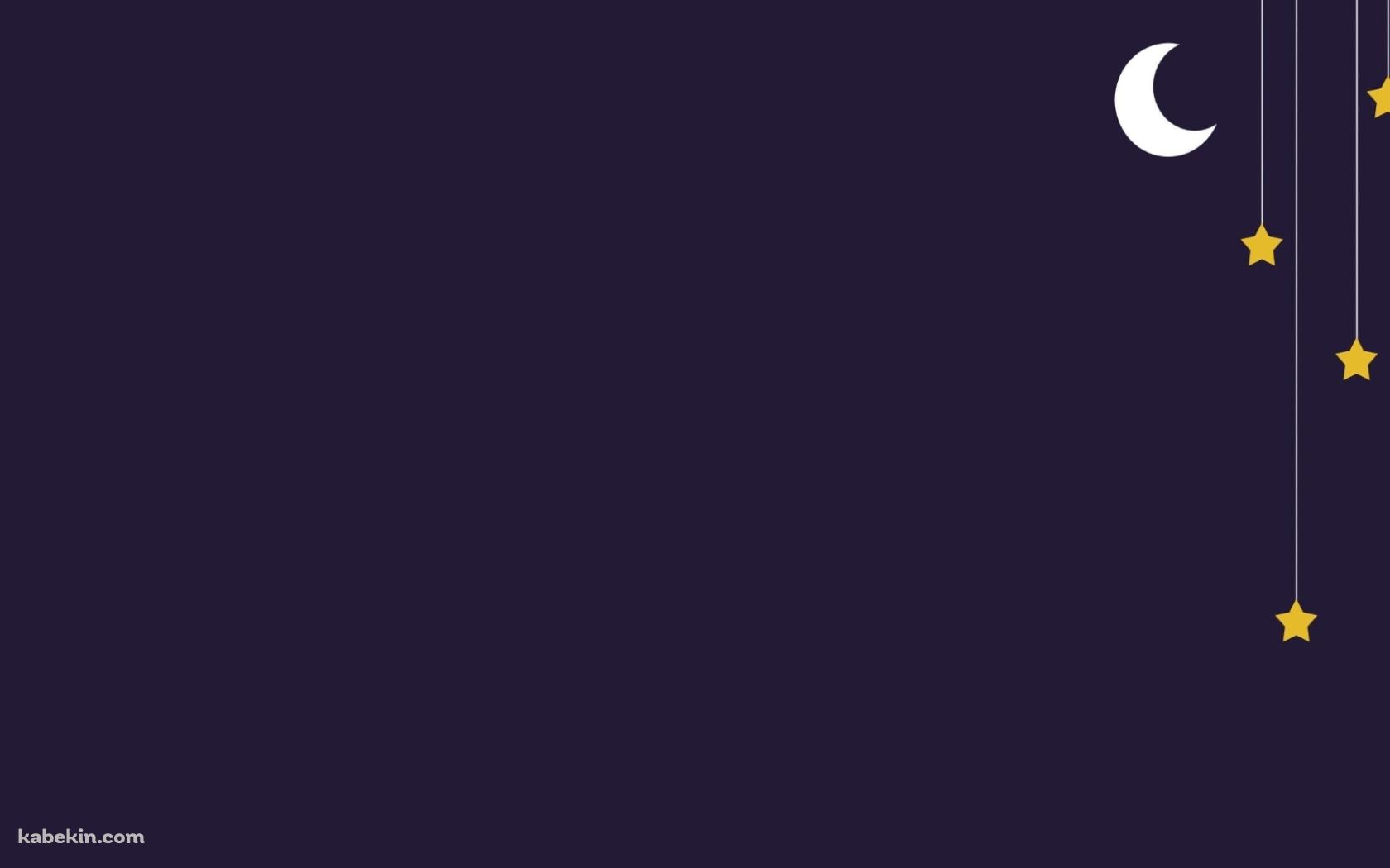 紫 星 月 ミニマルなイラストの壁紙(1680px x 1050px) 高画質 PC・デスクトップ用