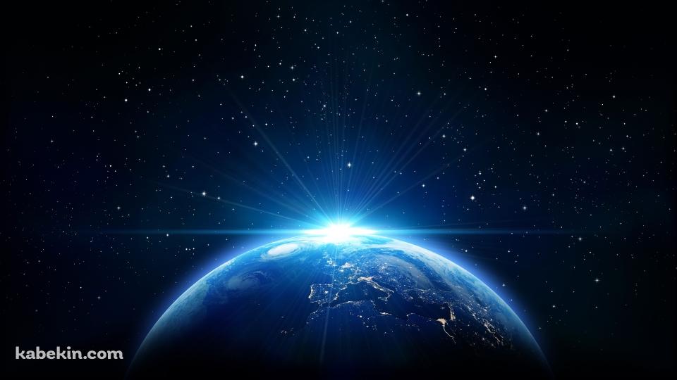 地球 宇宙 満点の星の壁紙(960px x 540px) 高画質 PC・デスクトップ用