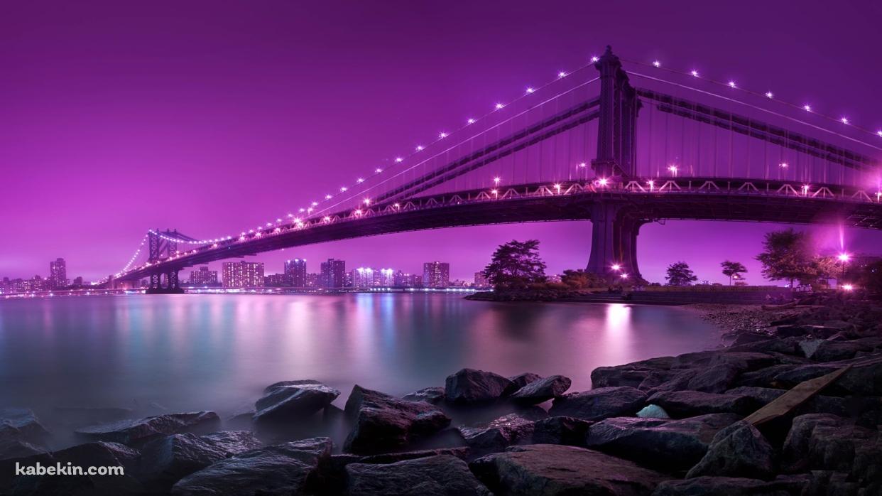 マンハッタンの夜景の壁紙(1242px x 698px) 高画質 PC・デスクトップ用