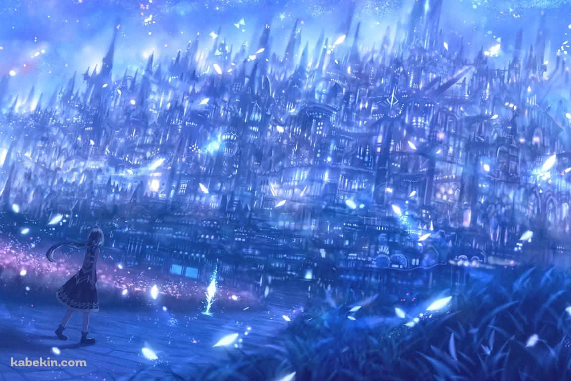 幻想 青の壁紙(1152px x 768px) 高画質 PC・デスクトップ用