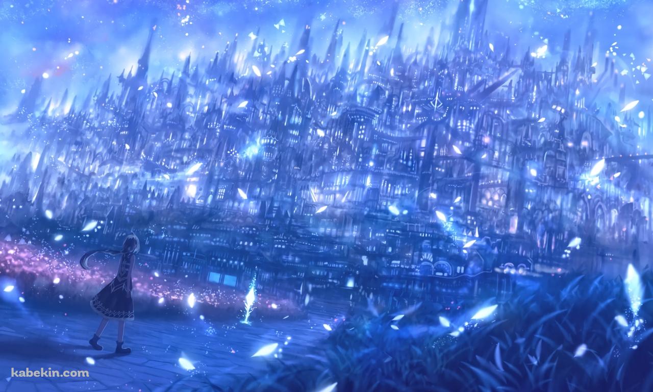 幻想 青の壁紙(1280px x 768px) 高画質 PC・デスクトップ用
