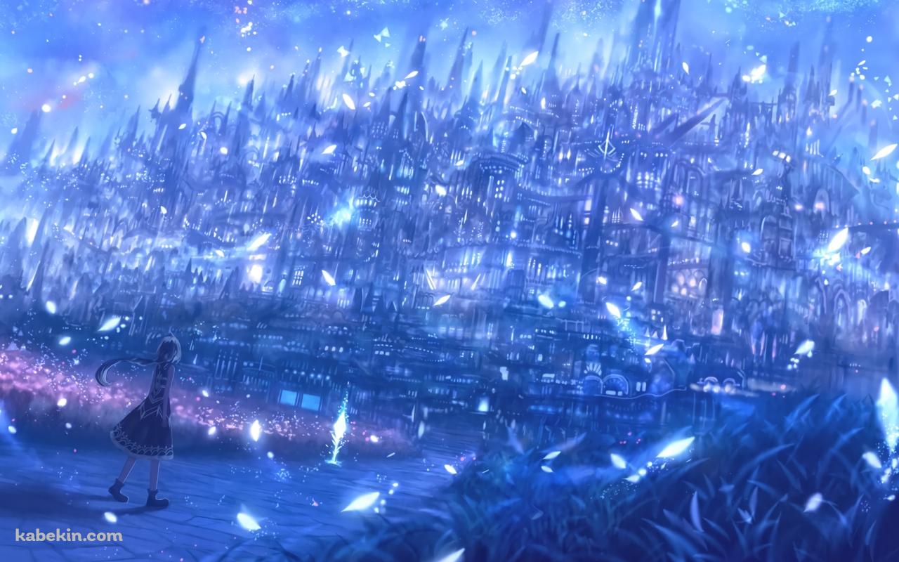 幻想 青の壁紙(1280px x 800px) 高画質 PC・デスクトップ用