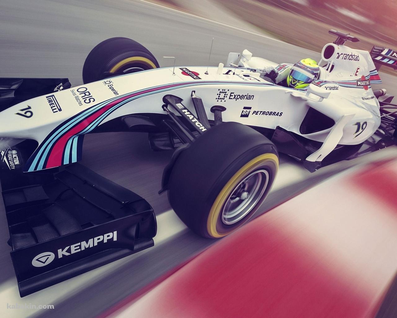 コーナーを曲がるF1カーの壁紙(1280px x 1024px) 高画質 PC・デスクトップ用