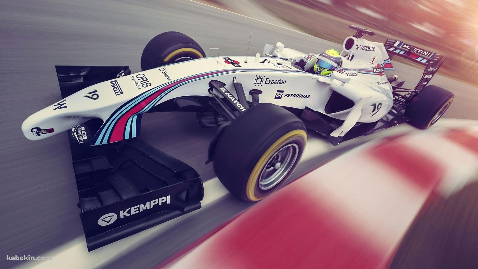 コーナーを曲がるF1カーの壁紙(1600px x 900px) 高画質 PC・デスクトップ用