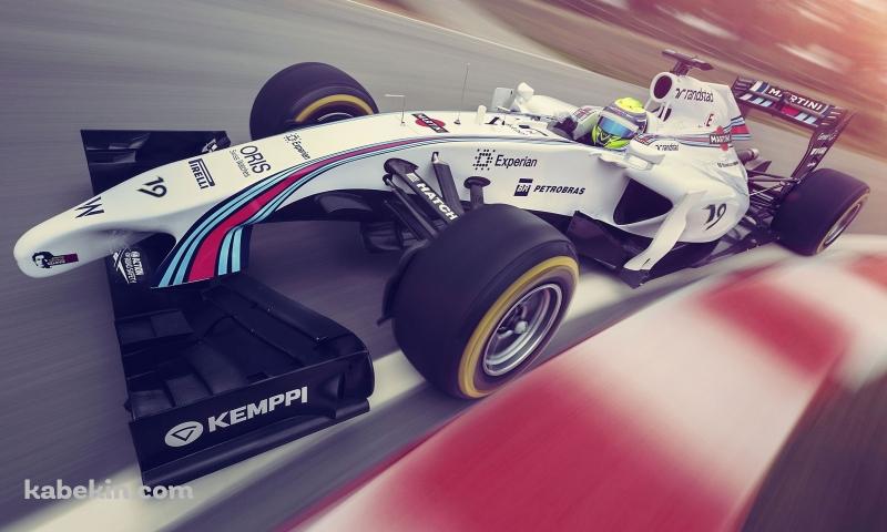 コーナーを曲がるF1カーの壁紙(800px x 480px) 高画質 PC・デスクトップ用