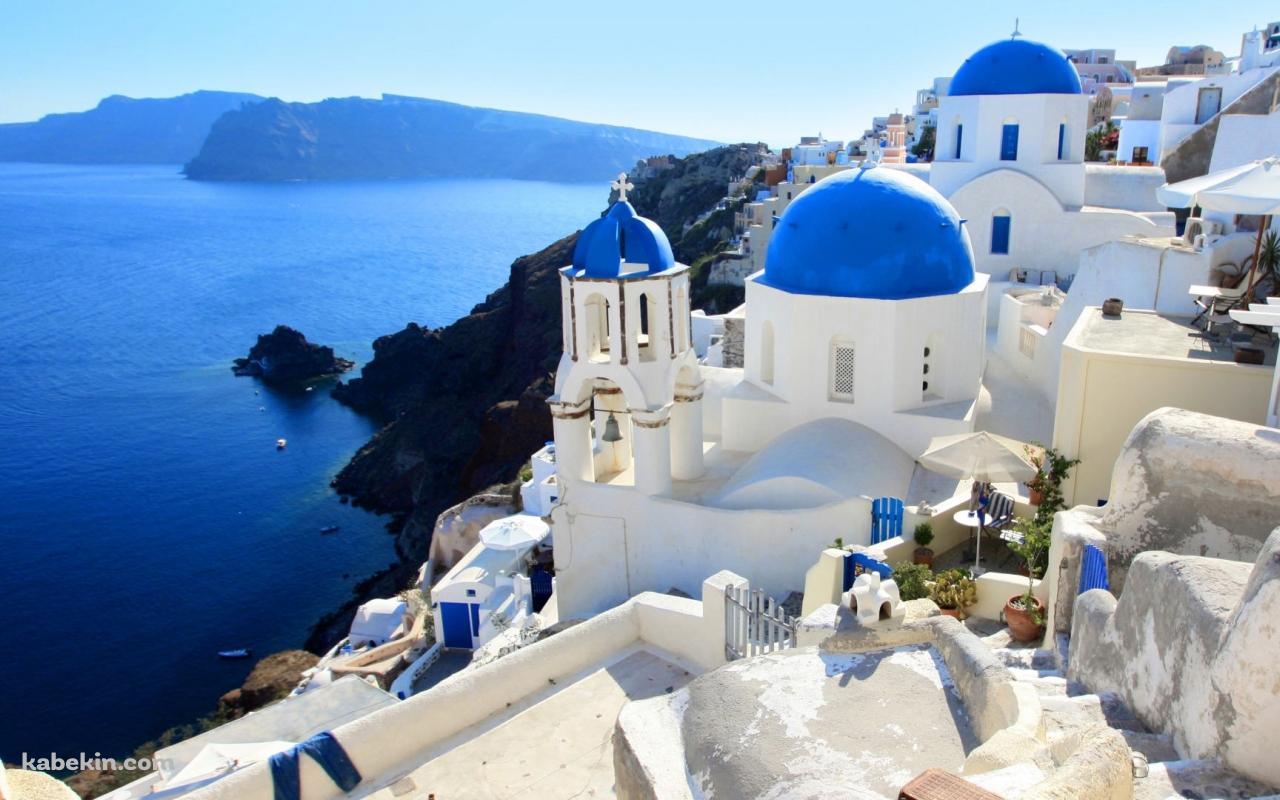 ギリシャ 白い街の壁紙(1280px x 800px) 高画質 PC・デスクトップ用