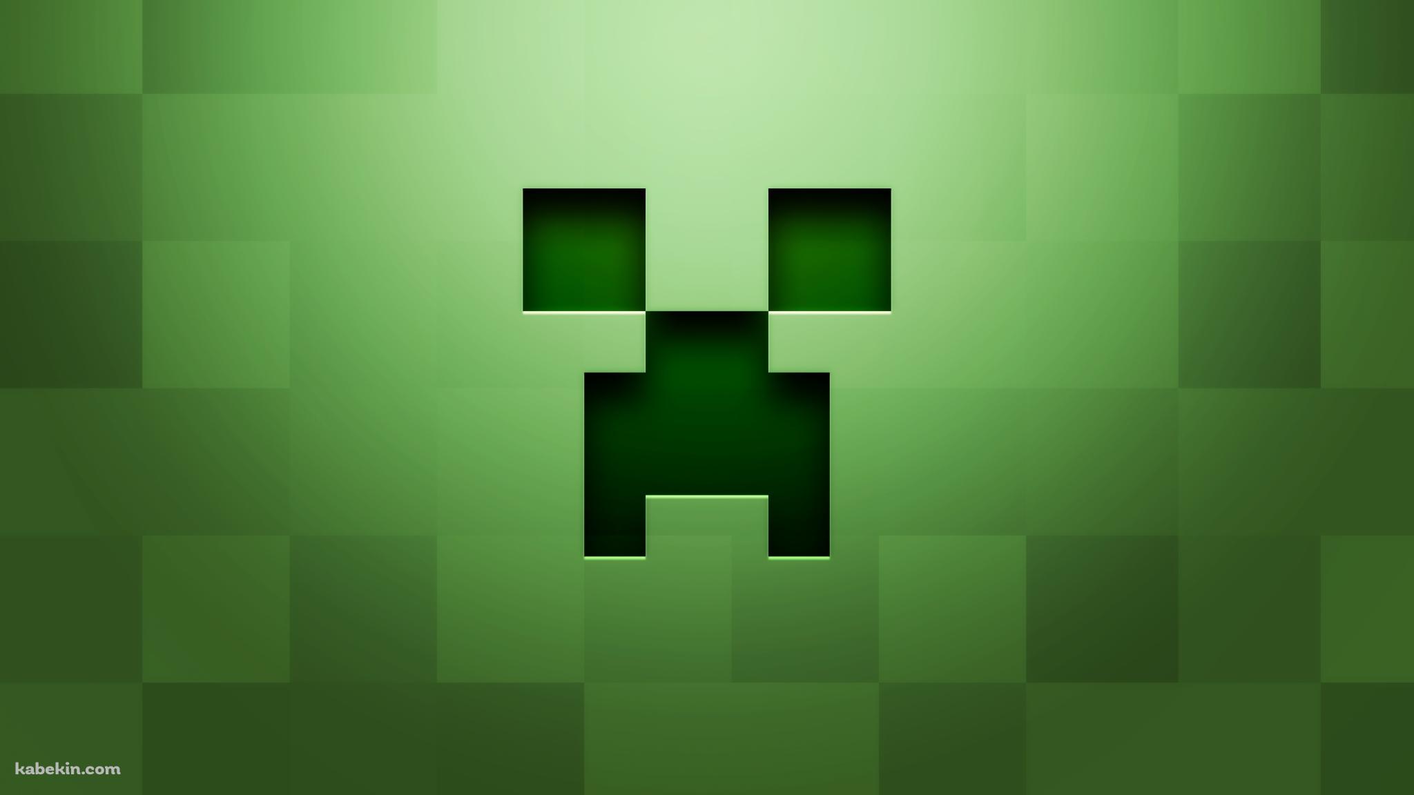 マインクラフト グリーン クリーパーの壁紙(2048px x 1152px) 高画質 PC・デスクトップ用