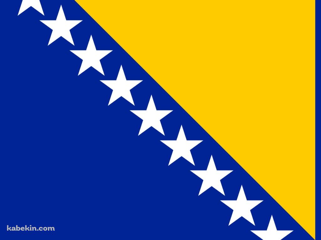 ボスニア・ヘルツェゴビナ 国旗の壁紙(1024px x 768px) 高画質 PC・デスクトップ用