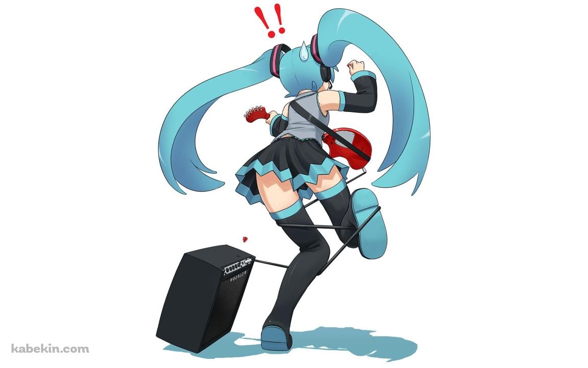 アンプに足をひっかける初音ミクの壁紙(1152px x 720px) 高画質 PC・デスクトップ用