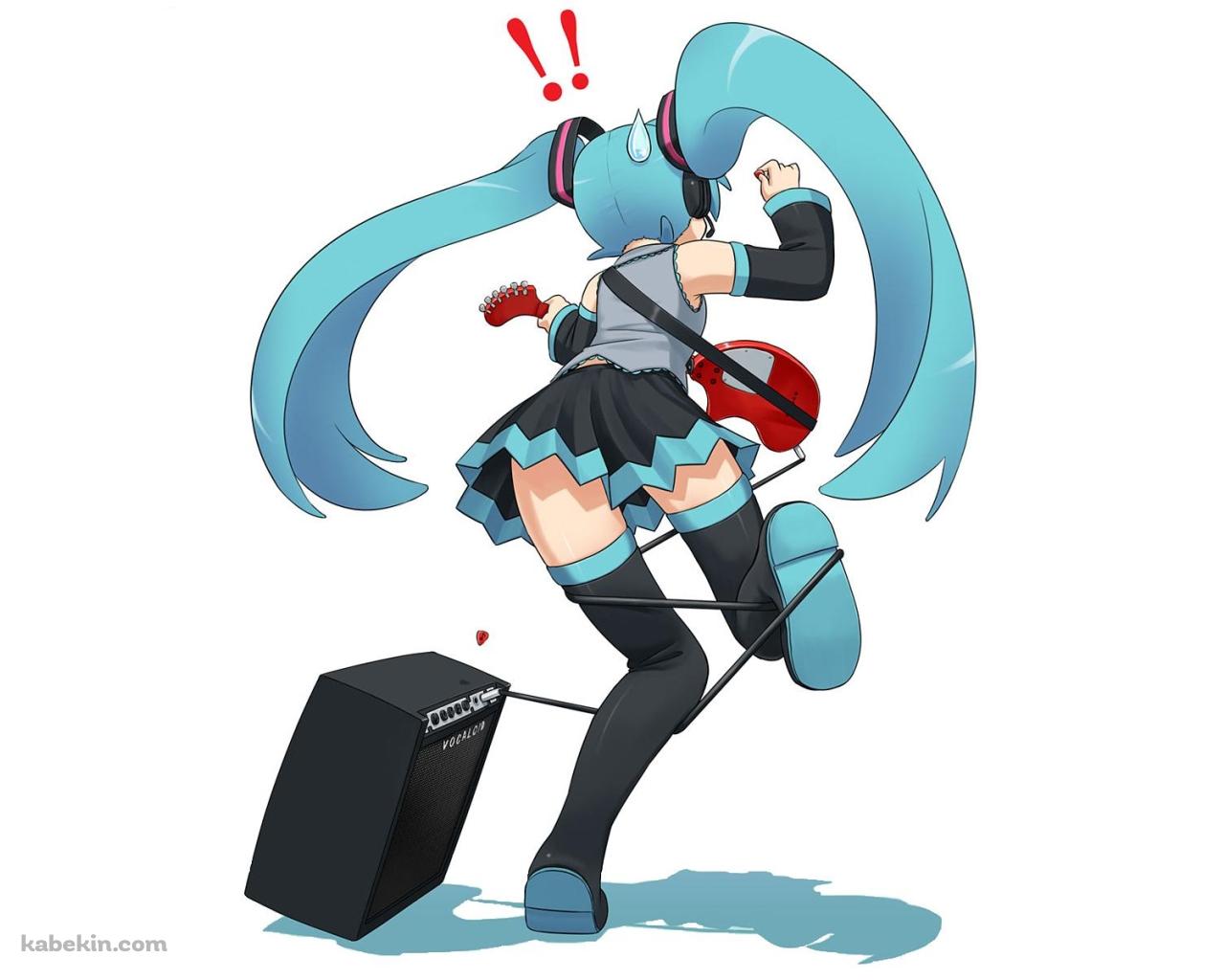 アンプに足をひっかける初音ミクの壁紙(1280px x 1024px) 高画質 PC・デスクトップ用