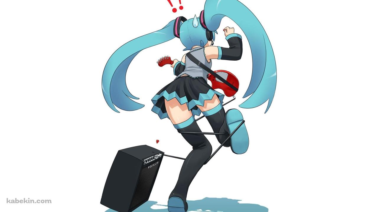 アンプに足をひっかける初音ミクの壁紙(1280px x 720px) 高画質 PC・デスクトップ用