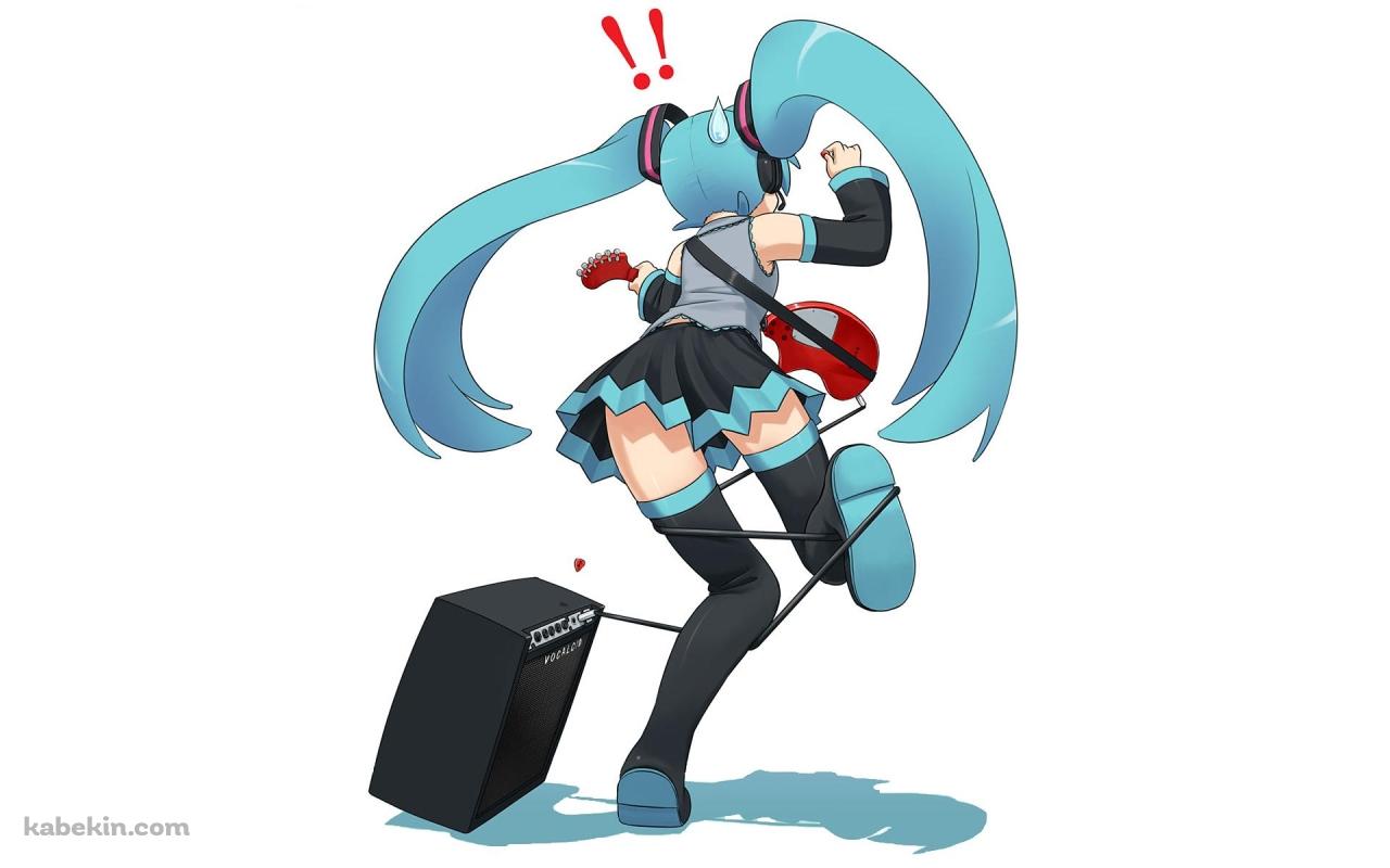 アンプに足をひっかける初音ミクの壁紙(1280px x 800px) 高画質 PC・デスクトップ用