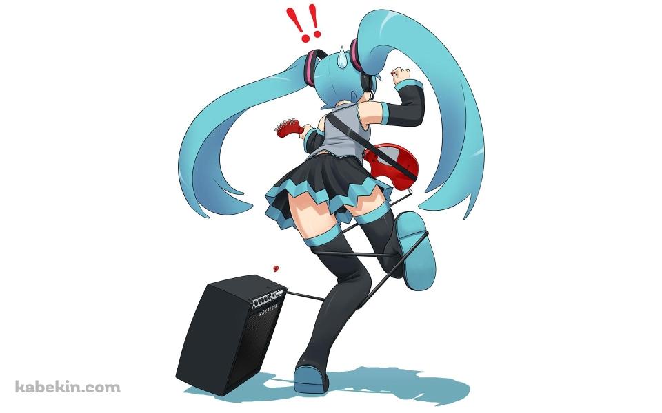 アンプに足をひっかける初音ミクの壁紙(960px x 600px) 高画質 PC・デスクトップ用