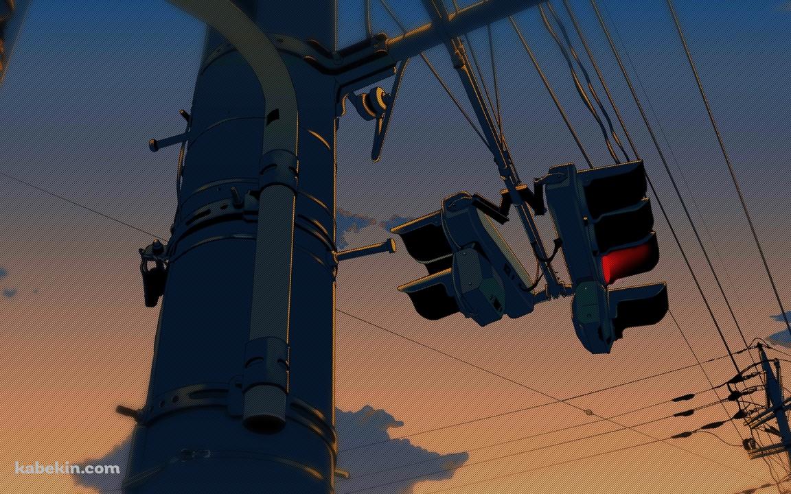 アニメ 信号 電柱 電線 交通の壁紙(1152px x 720px) 高画質 PC・デスクトップ用