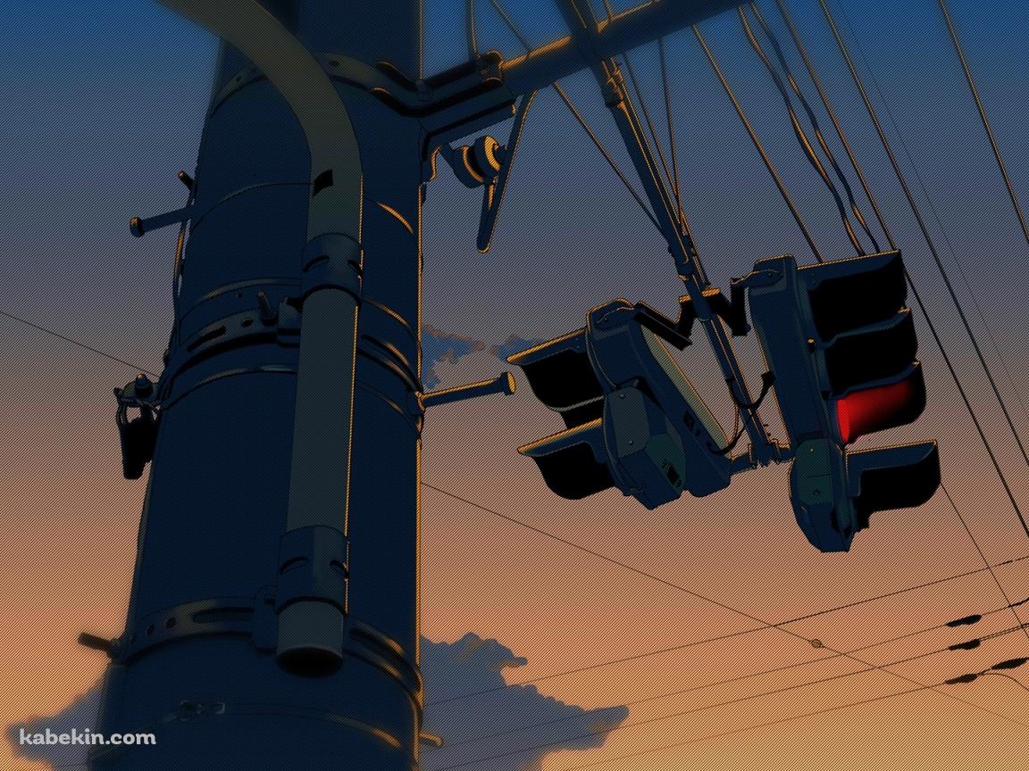 アニメ 信号 電柱 電線 交通の壁紙(1152px x 864px) 高画質 PC・デスクトップ用