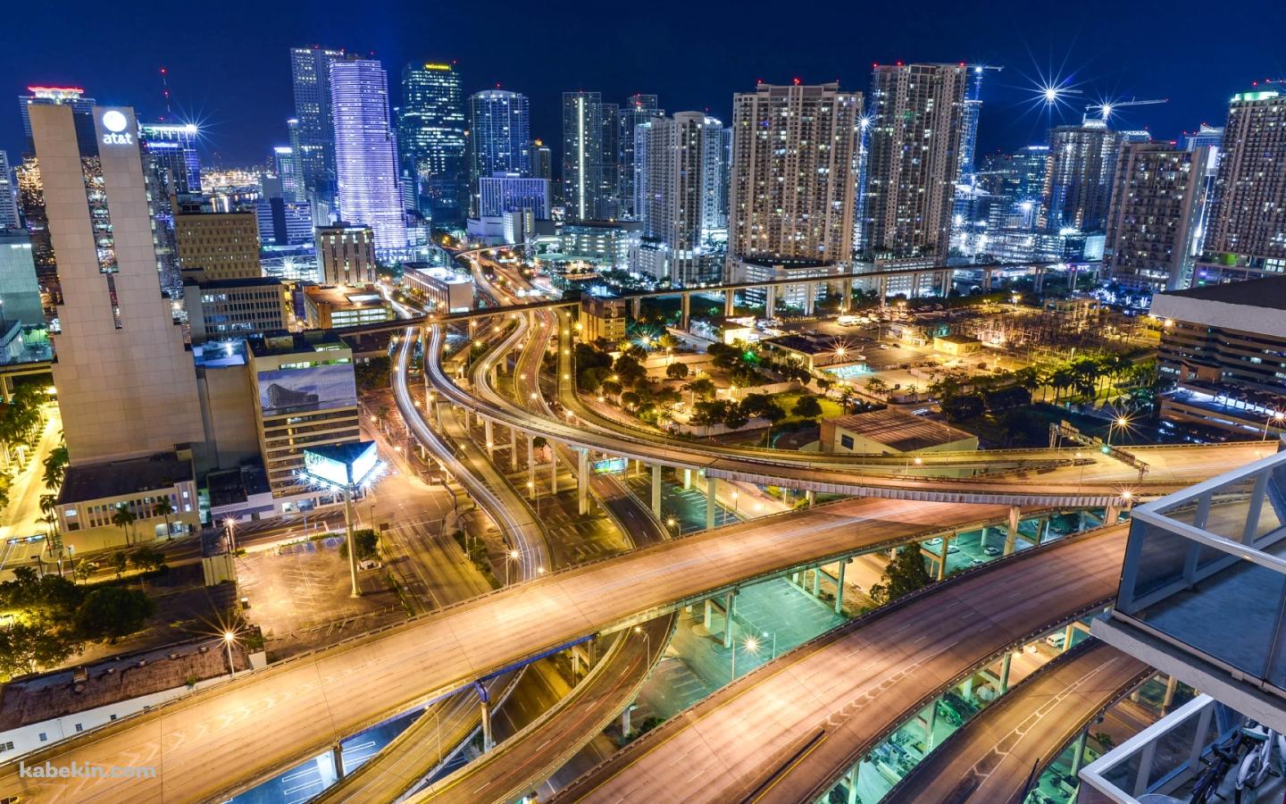 マイアミ 都会 夜景の壁紙(1440px x 900px) 高画質 PC・デスクトップ用