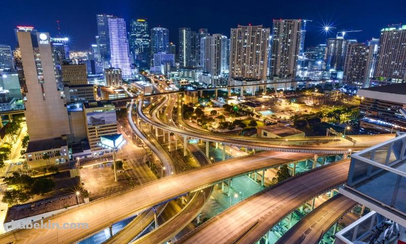 マイアミ 都会 夜景の壁紙(800px x 480px) 高画質 PC・デスクトップ用