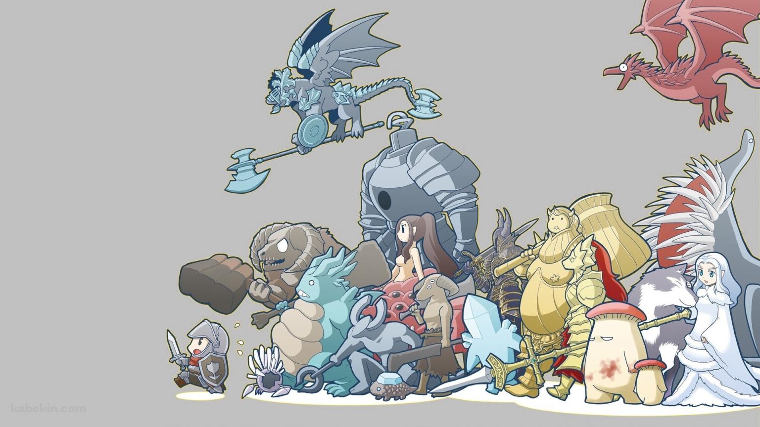 かわいいダークソウルのイラストの壁紙(1536px x 864px) 高画質 PC・デスクトップ用