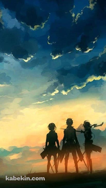 進撃の巨人 佇む3人の壁紙(412px x 732px) 高画質 PC・デスクトップ用