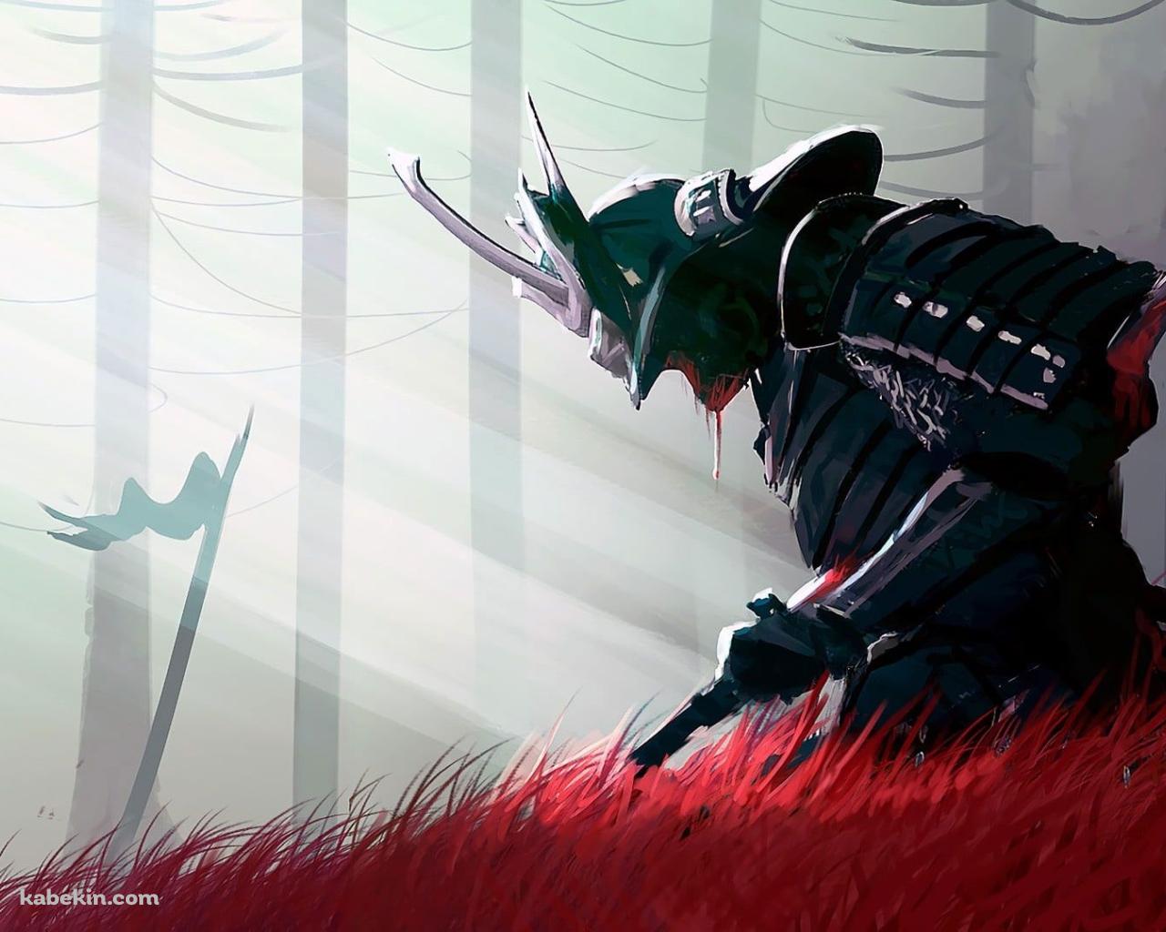 黒い甲冑の侍 武士の壁紙(1280px x 1024px) 高画質 PC・デスクトップ用
