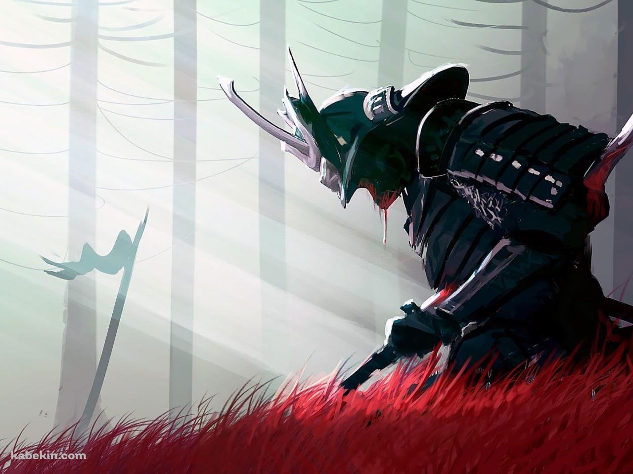 黒い甲冑の侍 武士の壁紙(1280px x 960px) 高画質 PC・デスクトップ用