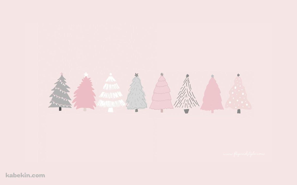 ピンク かわいいクリスマス・ツリーの壁紙(1152px x 720px) 高画質 PC・デスクトップ用