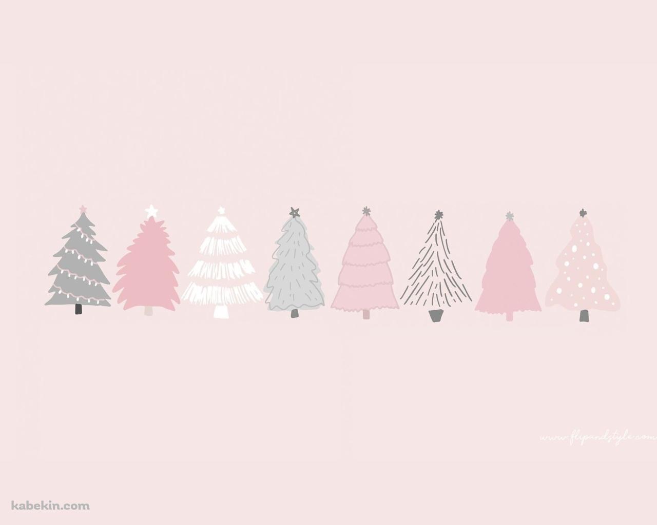 ピンク かわいいクリスマス・ツリーの壁紙(1280px x 1024px) 高画質 PC・デスクトップ用