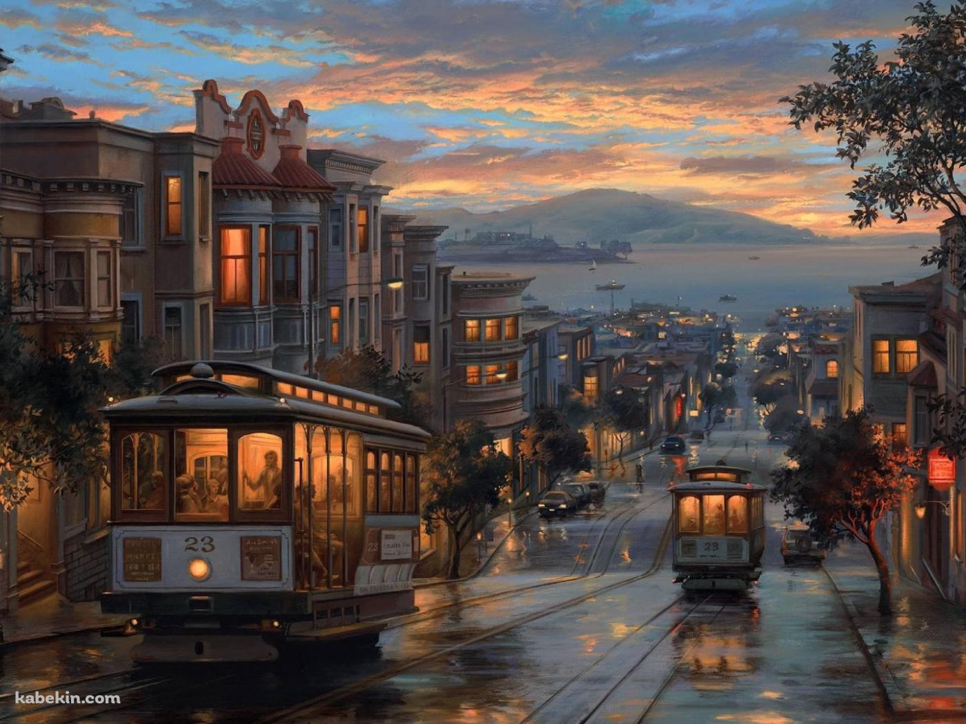 サンフランシスコ ケーブルカー 路面電車の壁紙(1400px x 1050px) 高画質 PC・デスクトップ用