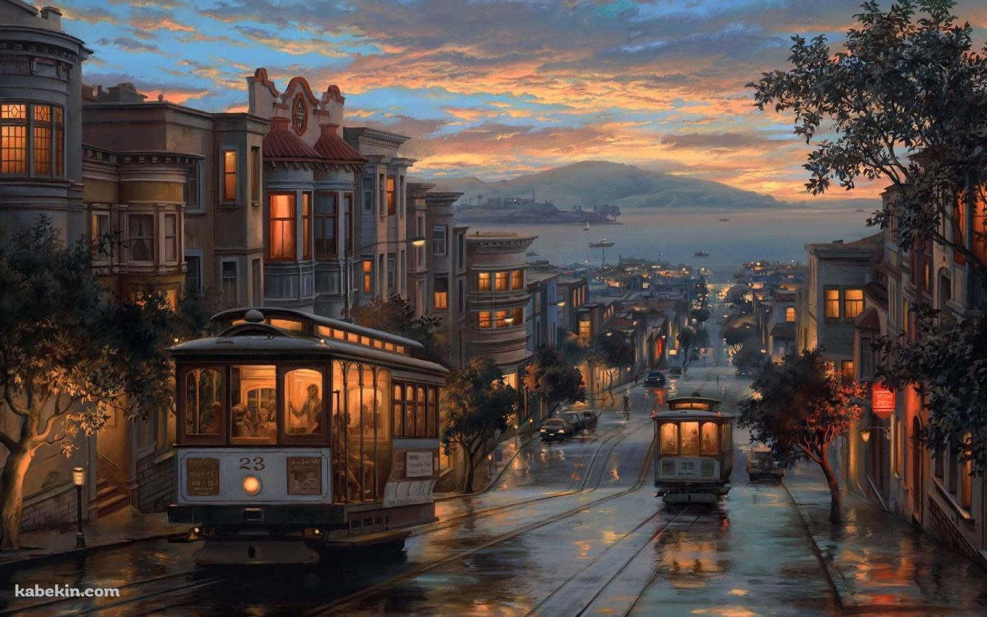 サンフランシスコ ケーブルカー 路面電車の壁紙(1440px x 900px) 高画質 PC・デスクトップ用