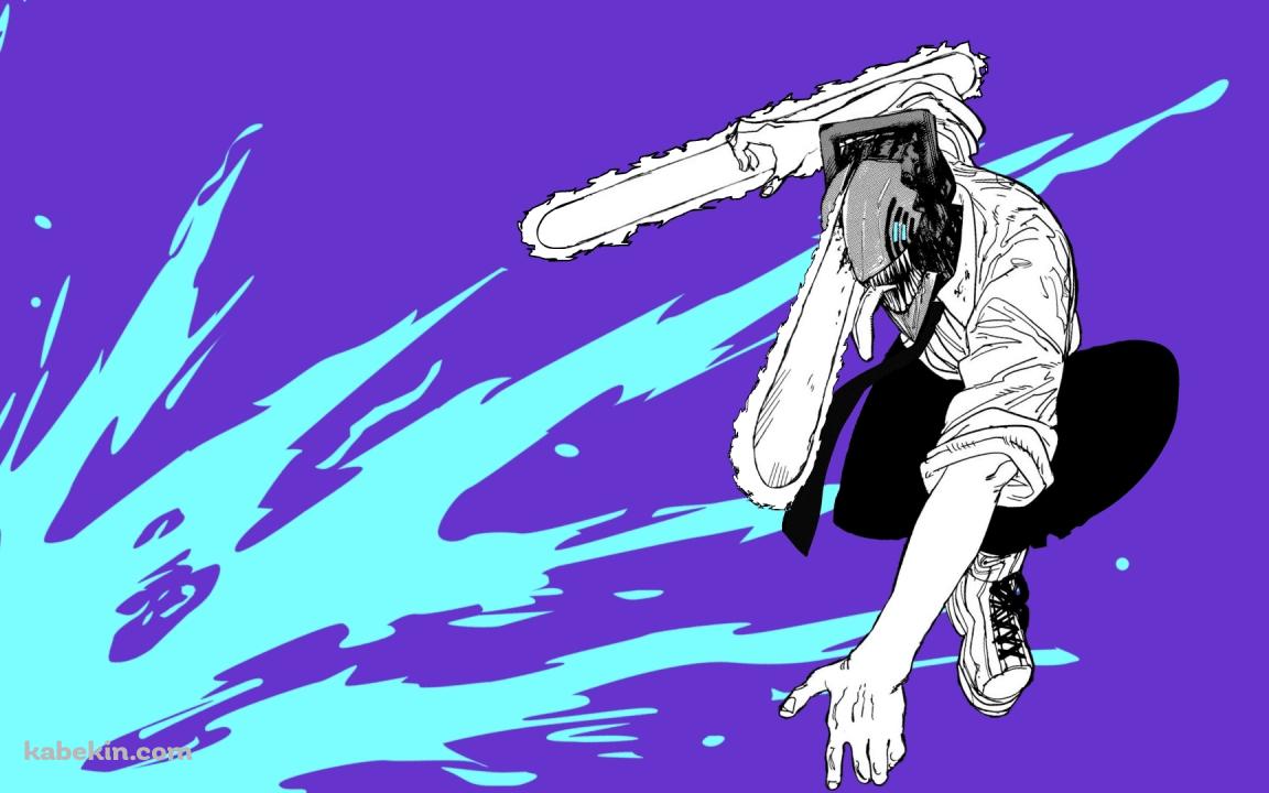 かっこいいチェンソーマン 紫の壁紙(1152px x 720px) 高画質 PC・デスクトップ用