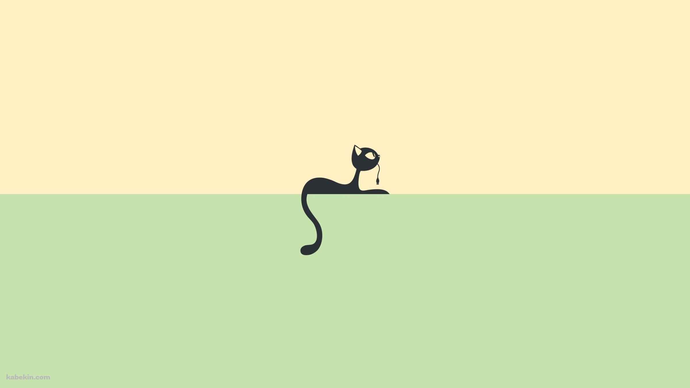 猫 イラストの壁紙(2400px x 1350px) 高画質 PC・デスクトップ用